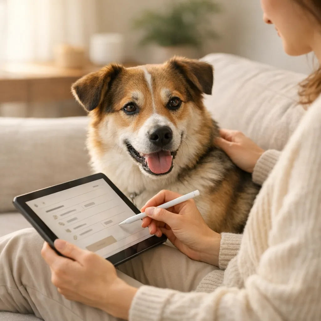 Chien Hector Kitchen pendant la création de son profil personnalisé