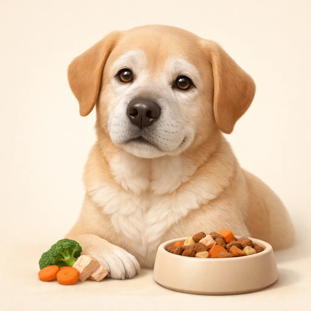 older senior dog with gray muzzle, calm peaceful expression, natural pet photography, soft lighting, wise gentle eyes