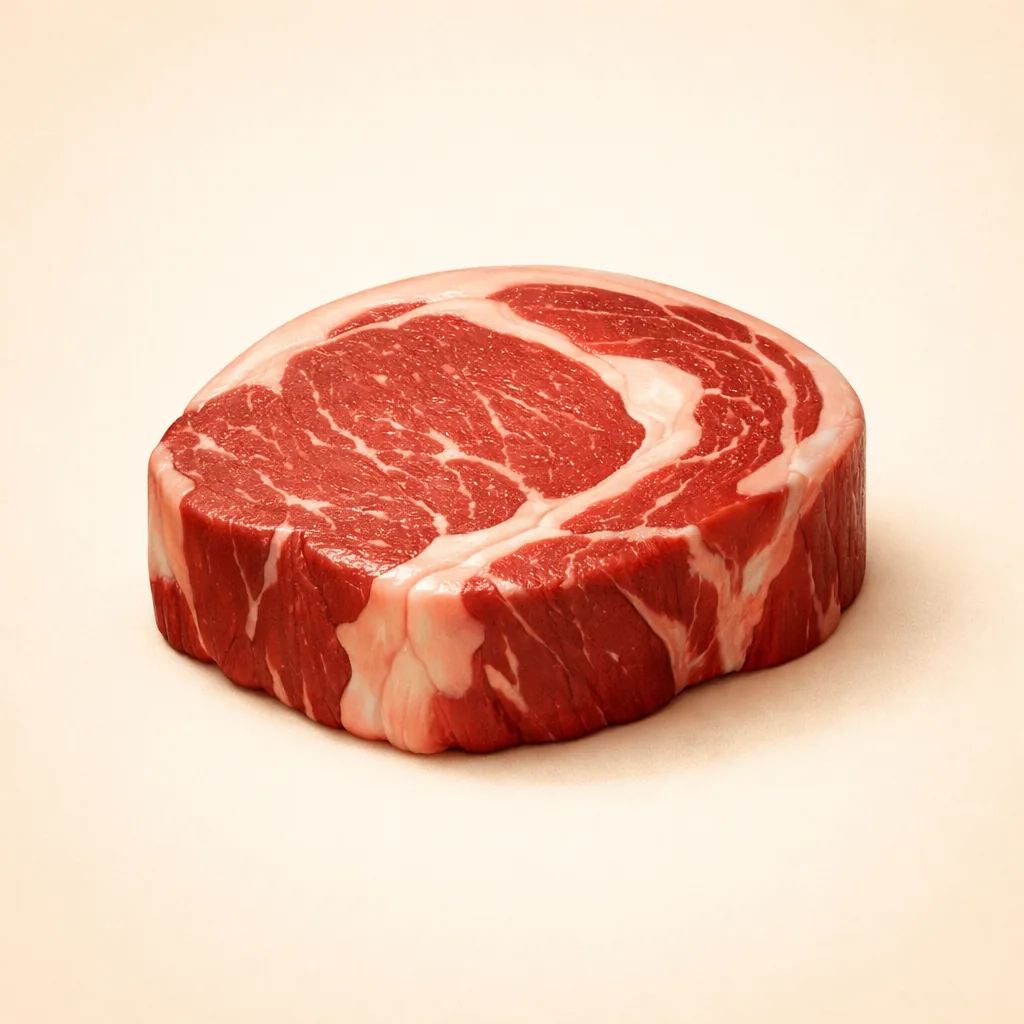 fresh beef meat cut, natural food photography, clean white background