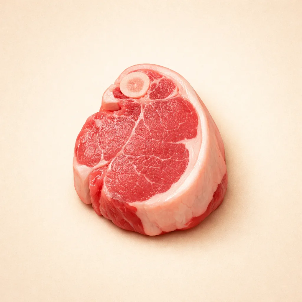 fresh lamb meat cut, natural food photography, clean white background