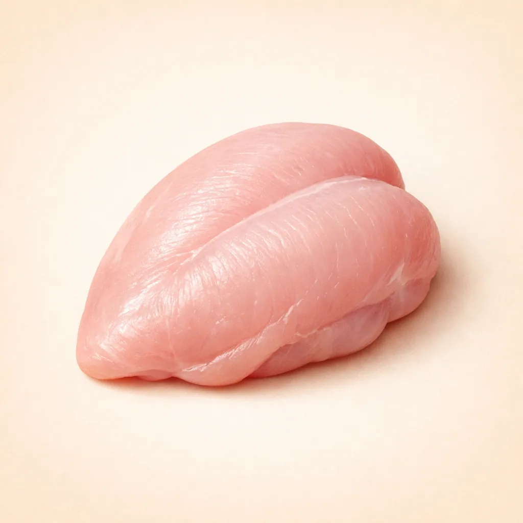 fresh turkey breast meat, natural food photography, clean white background